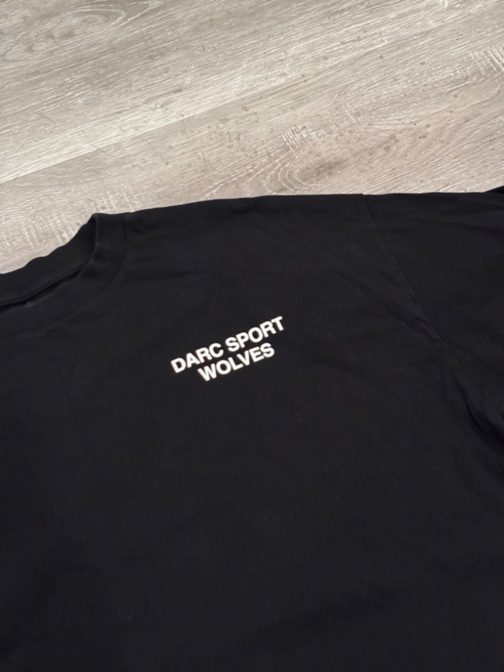 Darc Sport Wolves Only Us Logo T-Shirt Oversized Crew Black Short Sleeve Mens L - Picture 3 of 8